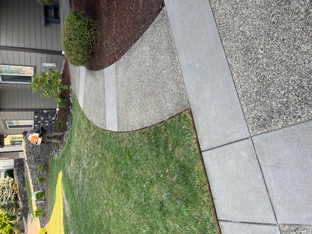 Lawn mowing in western Oregon